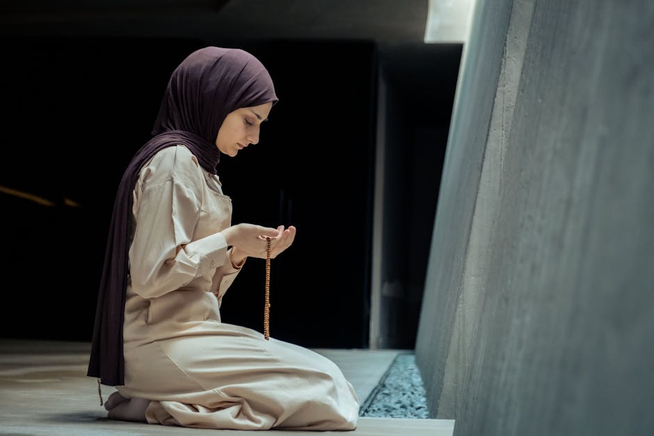 A woman in prayer