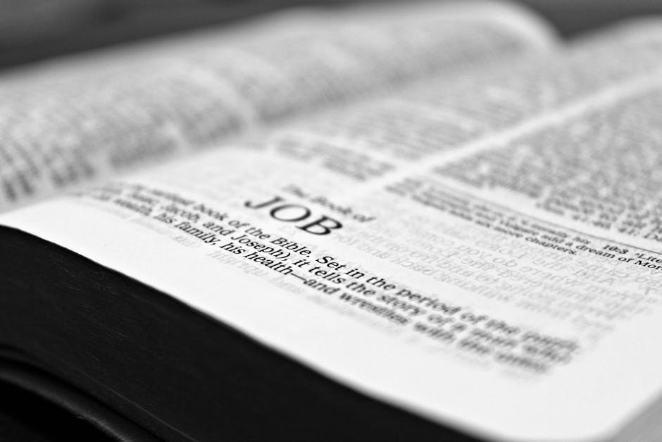 Bible page focused on Job
